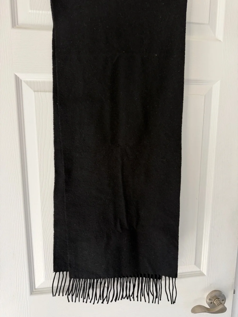 Jos. A. Bank 100% Cashmere Black Fringe Scarf - Classic Luxury